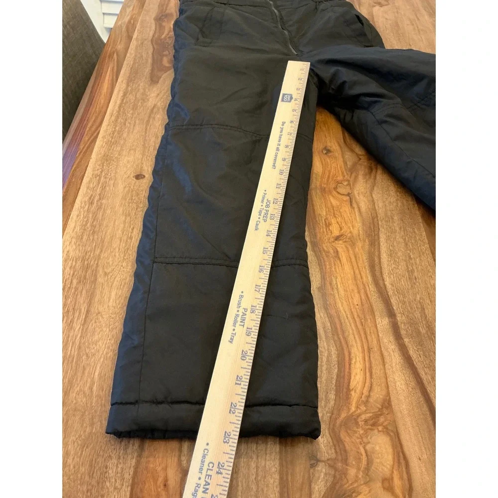 London Fog Kids Black Insulated Snow Bib Pants Size S/8 Ski Snowboard L220DS40